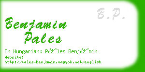 benjamin pales business card